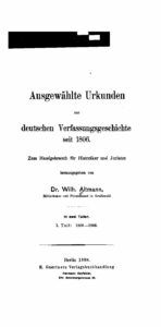 Ausgewählte Urkunden zur deutschen Verfassungsgeschichte seit 1806 – 1. Teil