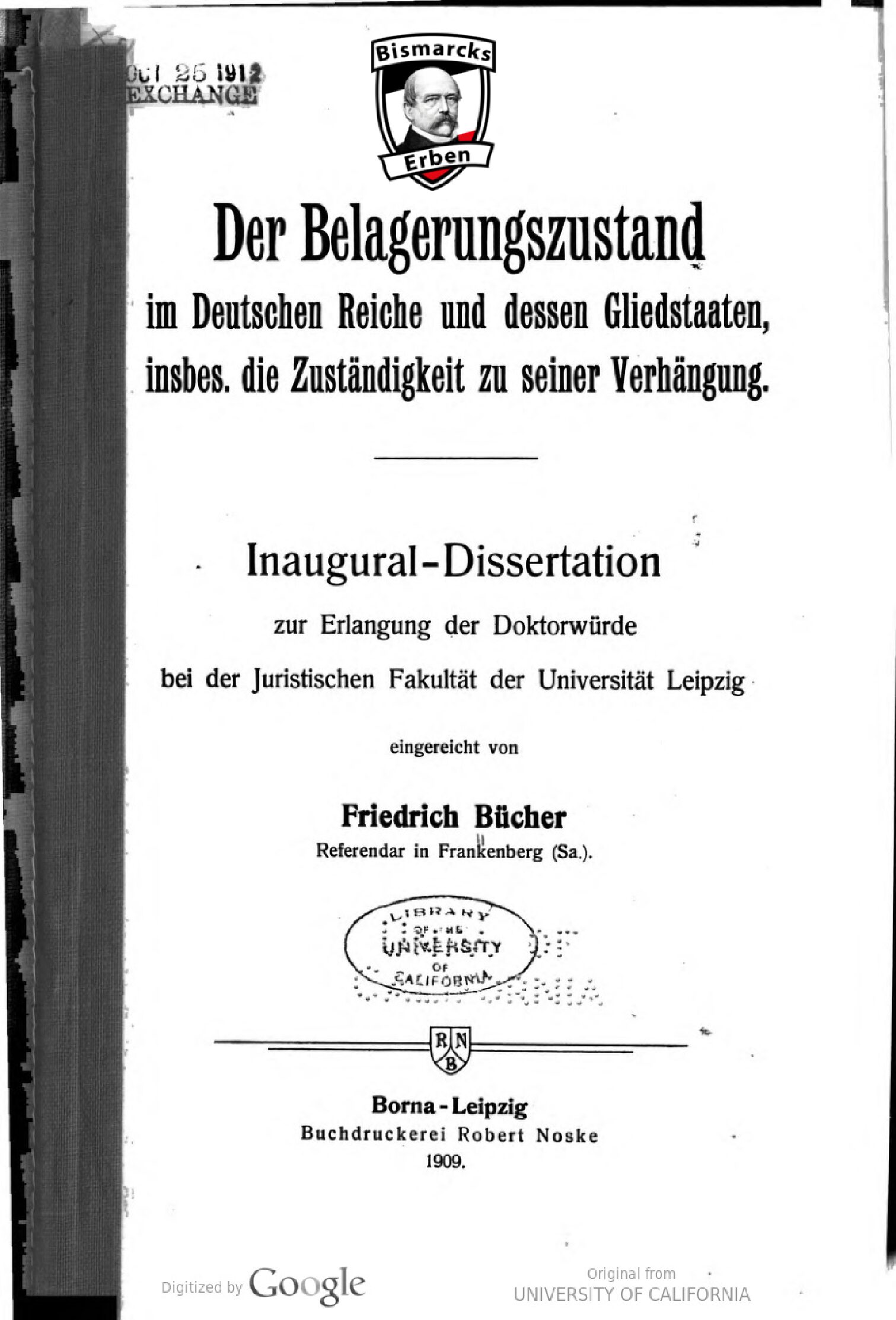 Der Belagerungszustand im deutschen Reiche und dessen Gliedstaaten