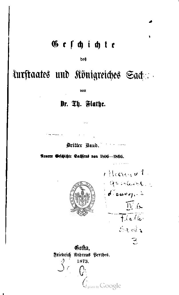 3. Band - Neuere Geschichte Sachsens von 1806-1866