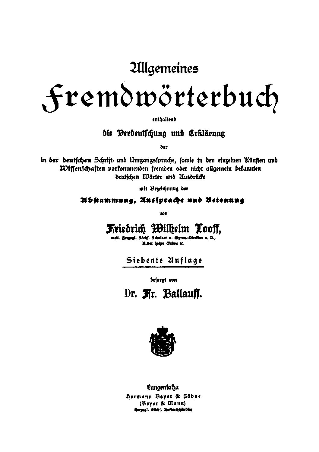 Allgemeines Fremdwörterbuch