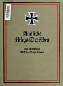 Amtliche Kriegsdepechen – 3. Band – 1. August 1915 bis 31. Januar 1916
