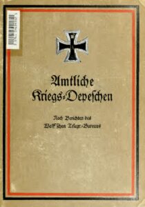 Amtliche Kriegsdepechen – 7. Band – 1. August 1917 bis 31. Mai 1918