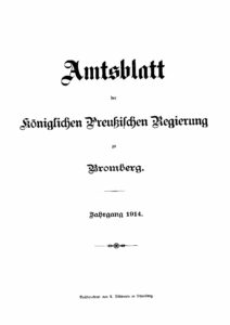 Amtsblatt der Königlichen Preußischen Regierung zu Bromberg – Jahrgang 1914