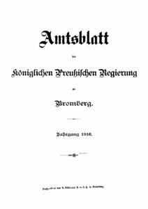 Amtsblatt der Königlichen Preußischen Regierung zu Bromberg – Jahrgang 1916