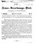 Armee-Verordnungsblatt – 1867-68 – Erster Jahrgang