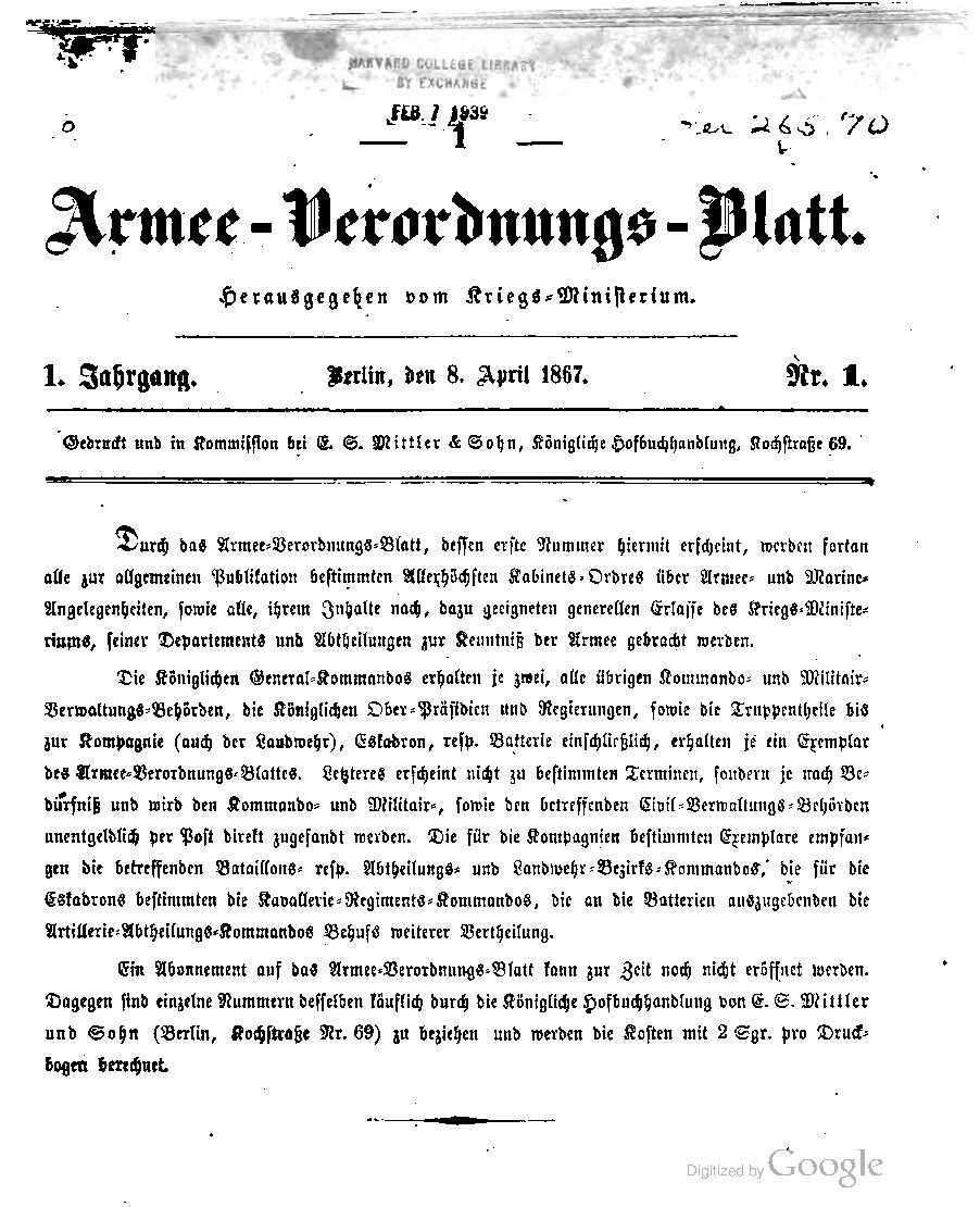 1867-68 - Erster Jahrgang