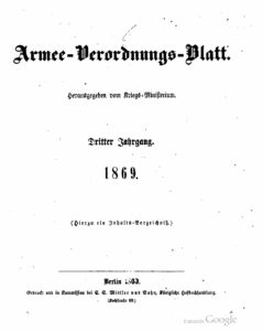 Armee-Verordnungsblatt – 1869-70 – Dritter Jahrgang
