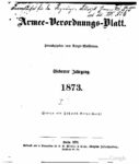 Armee-Verordnungsblatt – 1873 – Siebenter Jahrgang