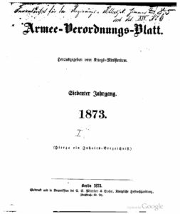 Armee-Verordnungsblatt – 1873 – Siebenter Jahrgang