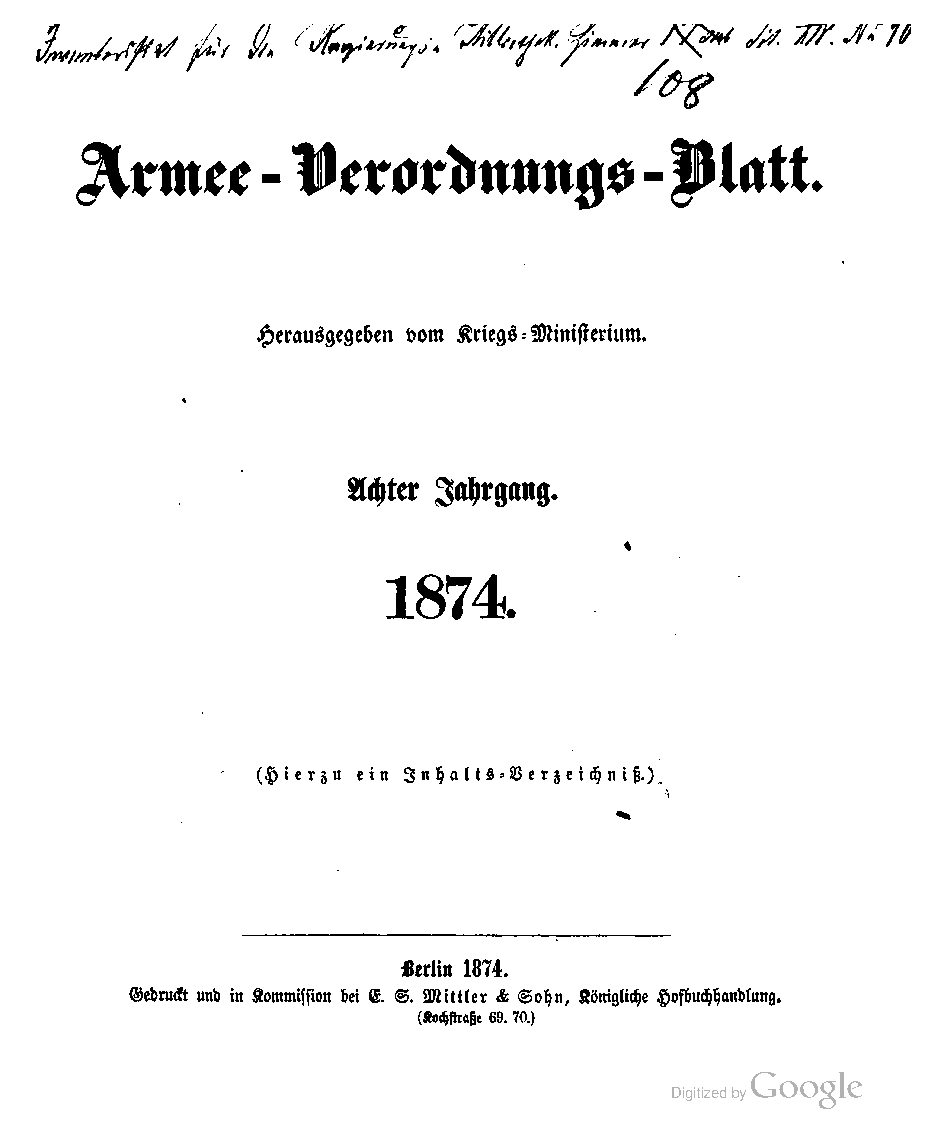 1874 - Achter Jahrgang