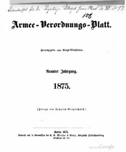 Armee-Verordnungsblatt – 1875 – Neunter Jahrgang