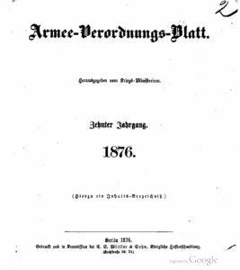 Armee-Verordnungsblatt – 1876 – Zehnter Jahrgang