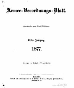 Armee-Verordnungsblatt – 1877 – Elfter Jahrgang