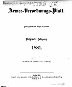 Armee-Verordnungsblatt – 1881 – Fünfzehnter Jahrgang