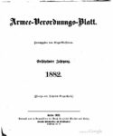 Armee-Verordnungsblatt – 1882 – Sechzehnter Jahrgang
