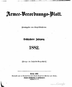 Armee-Verordnungsblatt – 1882 – Sechzehnter Jahrgang