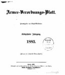 Armee-Verordnungsblatt – 1883 – Siebzehnter Jahrgang