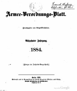 Armee-Verordnungsblatt – 1884-86 – Achtzehnter Jahrgang