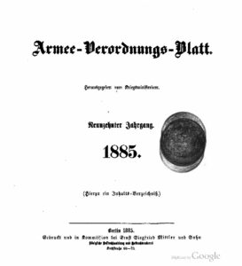 Armee-Verordnungsblatt – 1885 – Neunzehnter Jahrgang