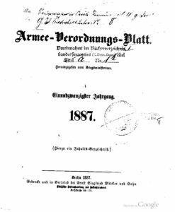 Armee-Verordnungsblatt – 1887 – Einundzwanzigster Jahrgang