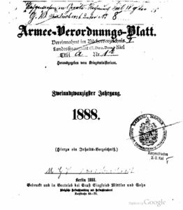 Armee-Verordnungsblatt – 1888 – Zweiundzwanzigster Jahrgang
