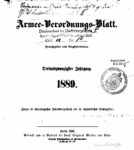 Armee-Verordnungsblatt – 1889 – Dreiundzwanzigster Jahrgang