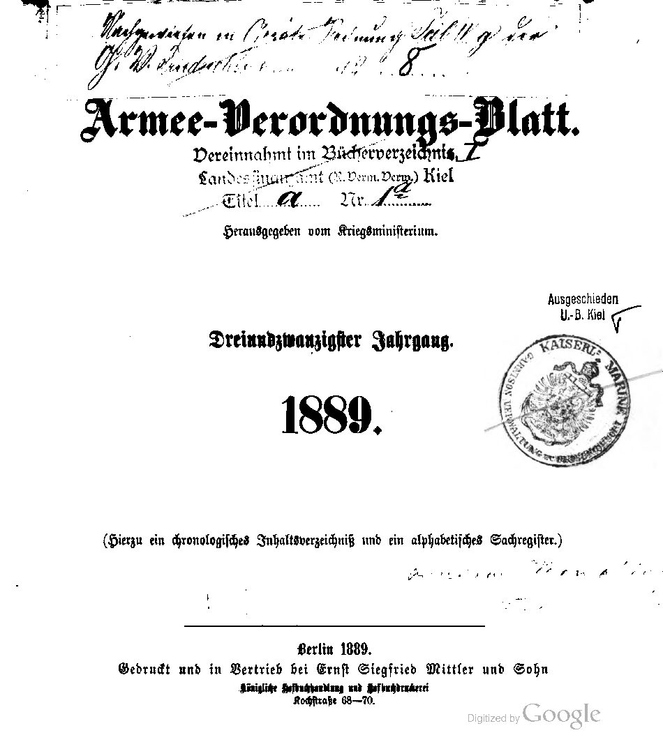 1889 - Dreiundzwanzigster Jahrgang