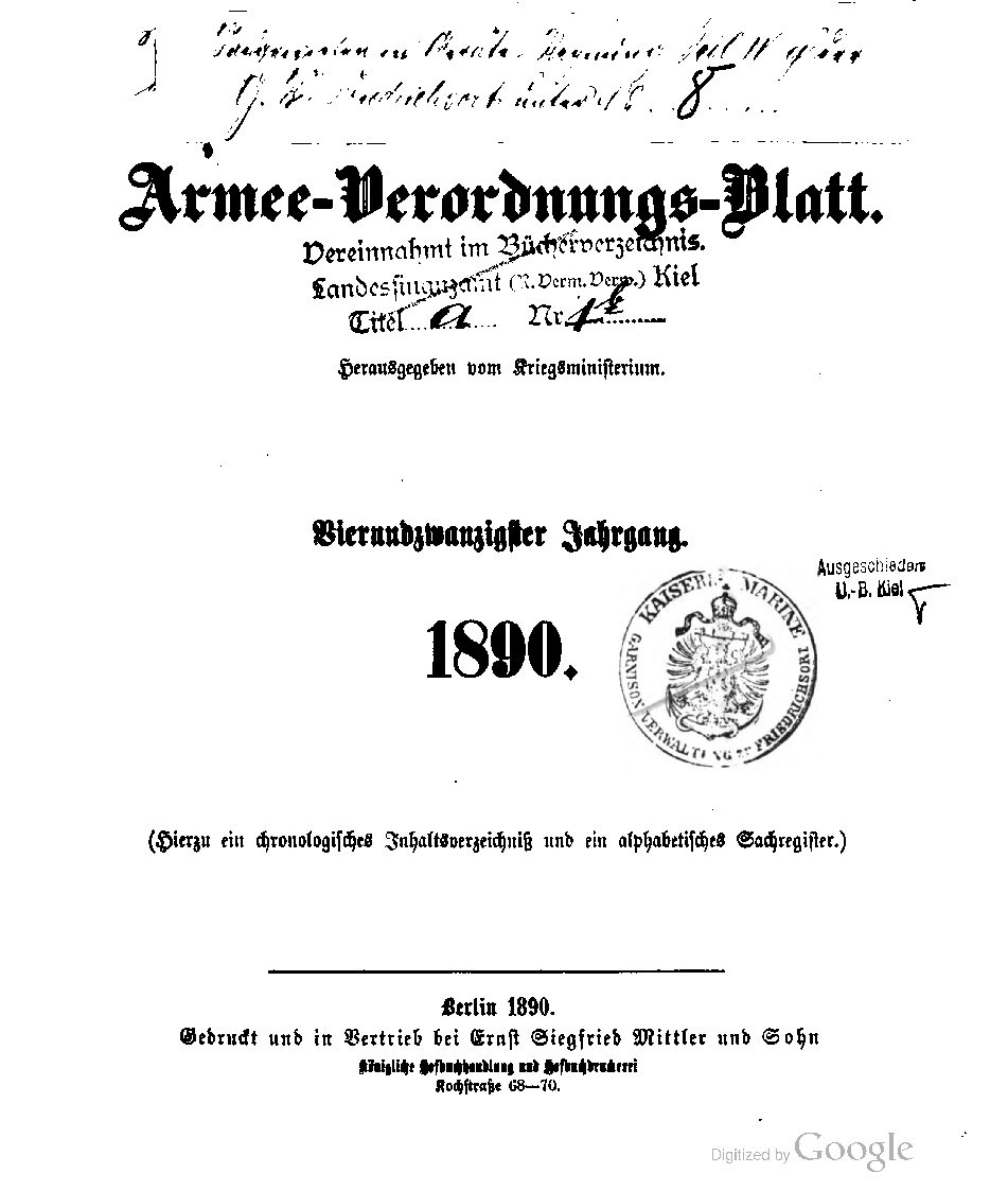 1890 - Vierundzwanzigster Jahrgang