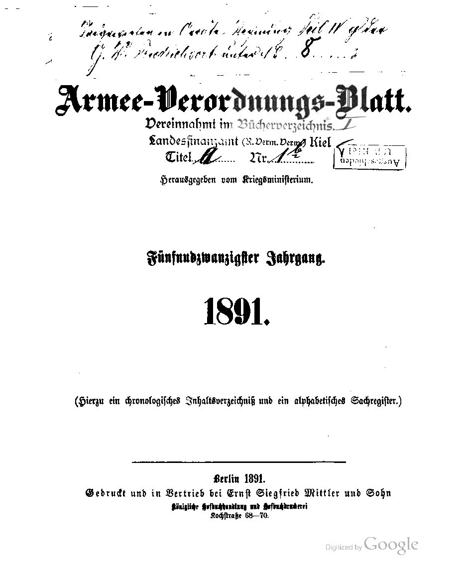 1891 - Fünfundzwanzigster Jahrgang