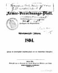 Armee-Verordnungsblatt – 1894 – Achtundzwanzigster Jahrgang