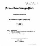 Armee-Verordnungsblatt – 1900 – Vierunddreißigster Jahrgang
