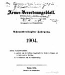 Armee-Verordnungsblatt – 1904 – Achtunddreißigster Jahrgang