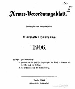 Armee-Verordnungsblatt – 1906 – Vierzigster Jahrgang