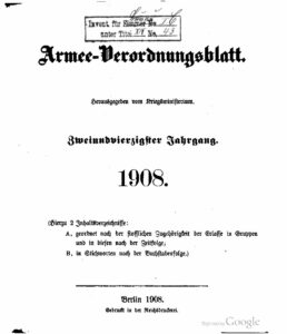 Armee-Verordnungsblatt – 1908 – Zweiundvierzigster Jahrgang