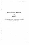 Astronomisches Jahrbuch für 1837 – Der Sammlung Berliner astronomischer Jahrbücher – 62 Band – Jahrgang 1836