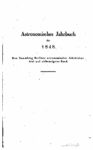 Astronomisches Jahrbuch für 1848 – Der Sammlung Berliner astronomischer Jahrbücher – 73. Band – Jahrgang 1845