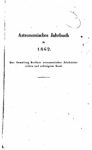Astronomisches Jahrbuch für 1862 – Der Sammlung Berliner astronomischer Jahrbücher – 87. Band – Jahrgang 1862
