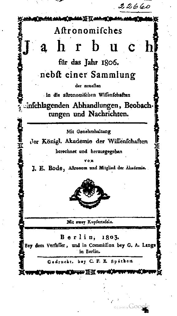 Jahrgang 1803