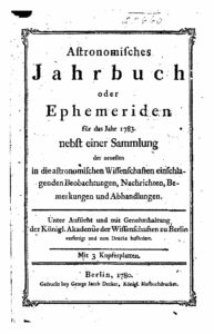 Astronomisches Jahrbuch oder Ephemeriden für das Jahr 1783