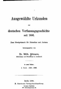 Ausgewählte Urkunden zur deutschen Verfassungsgeschichte seit 1806