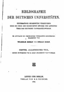 Bibliographie der Deutschen Universitäten – Jahrgang 1904