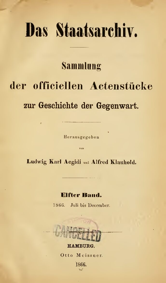 11. Band - 1866, Juli - December