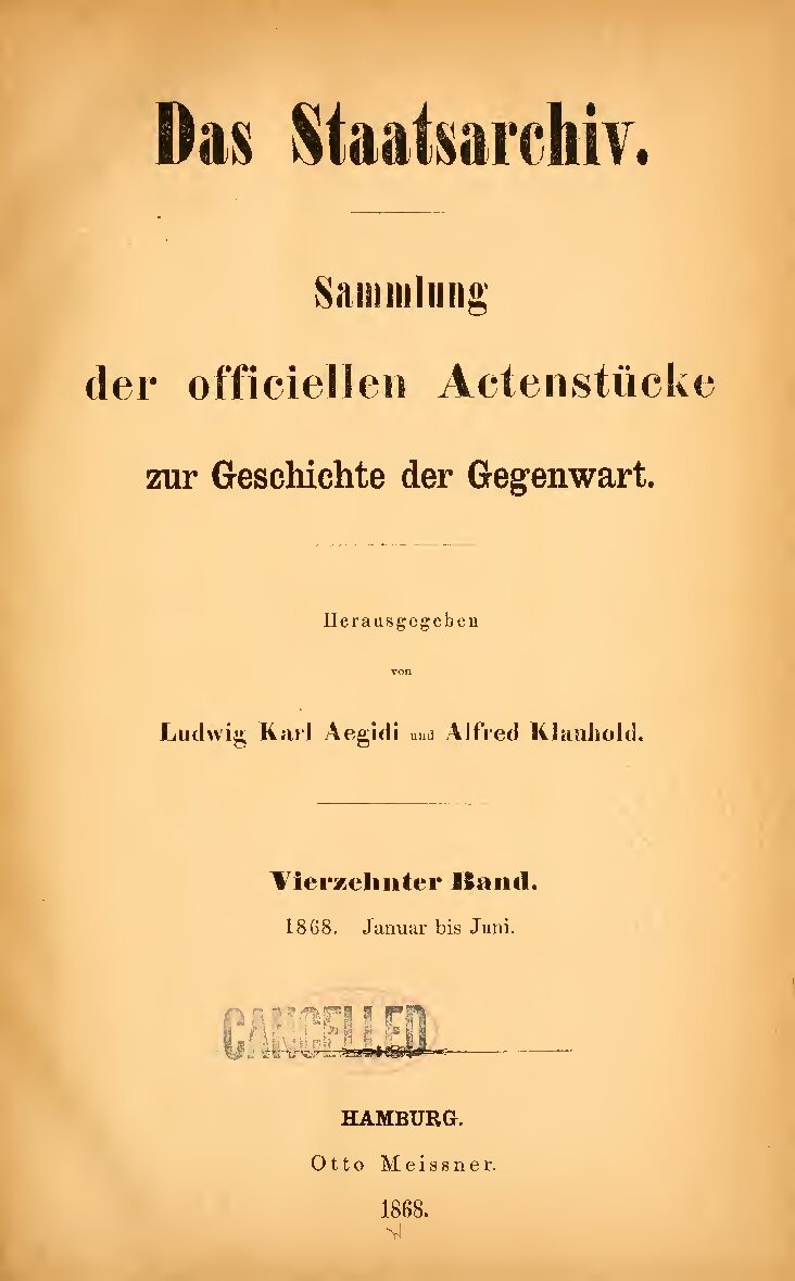 14.Band: 1868, Januar - Juni