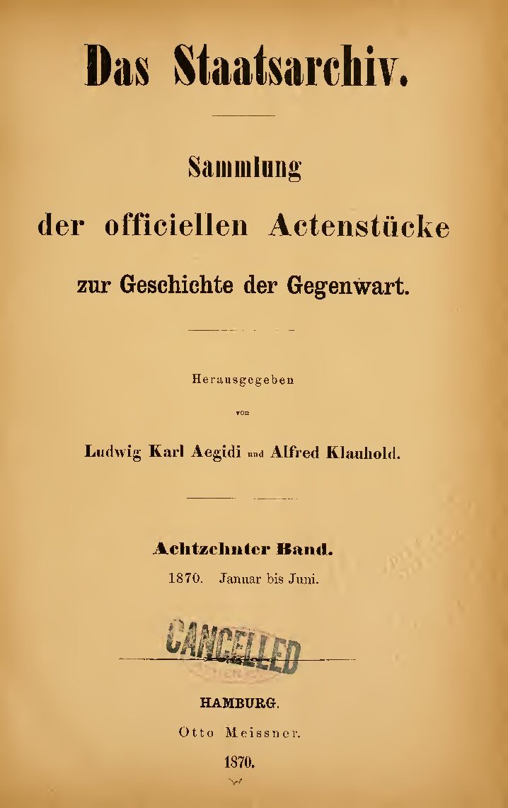 18.Band: 1870, Januar - Juni