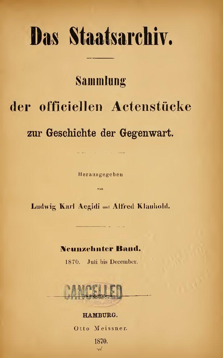 19. Band: 1870, Juli - December