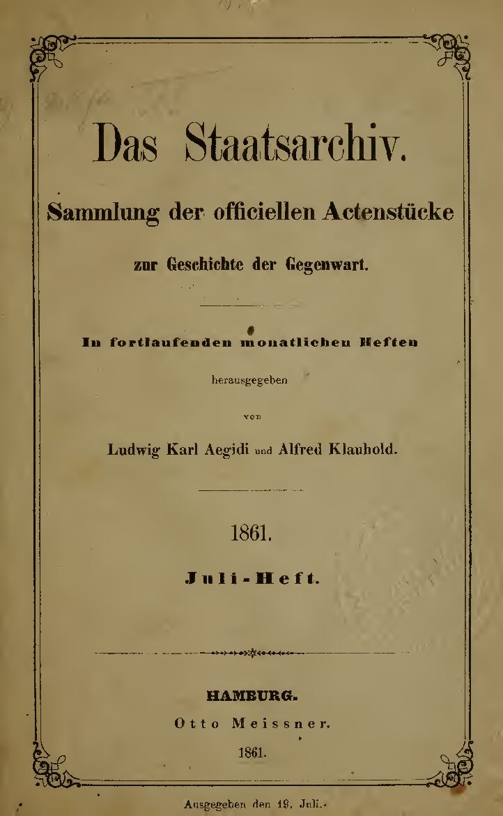 1. Band: 1861, Juli - December