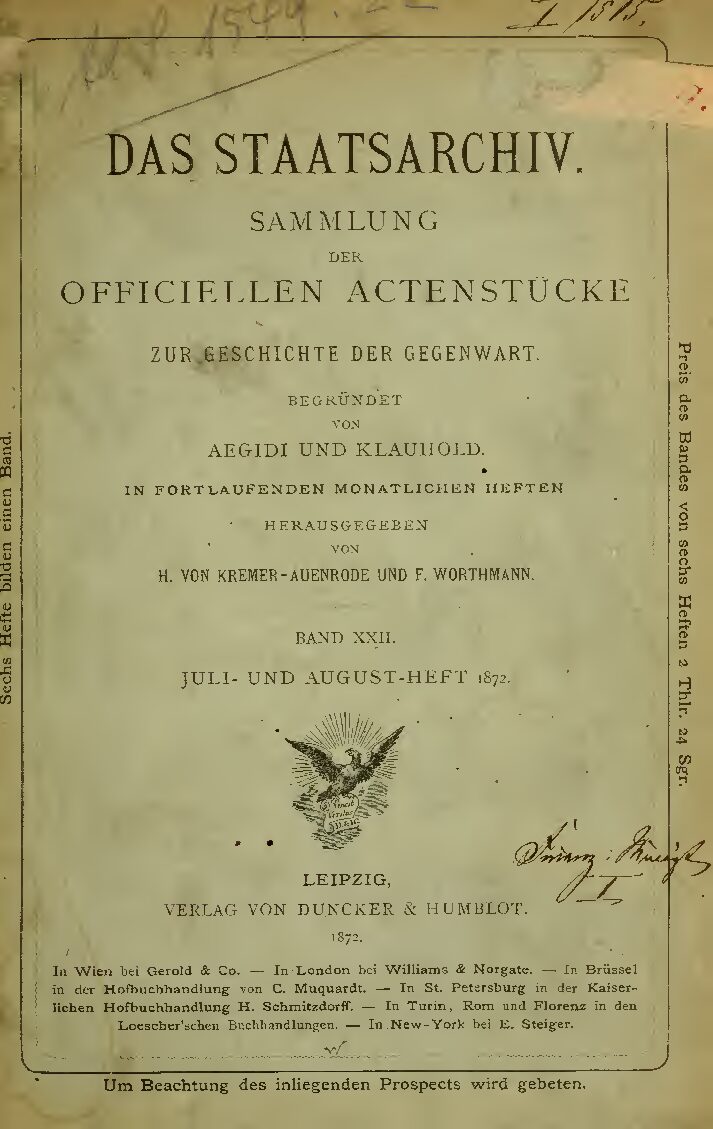 22. Band: 1872, Januar - Juni