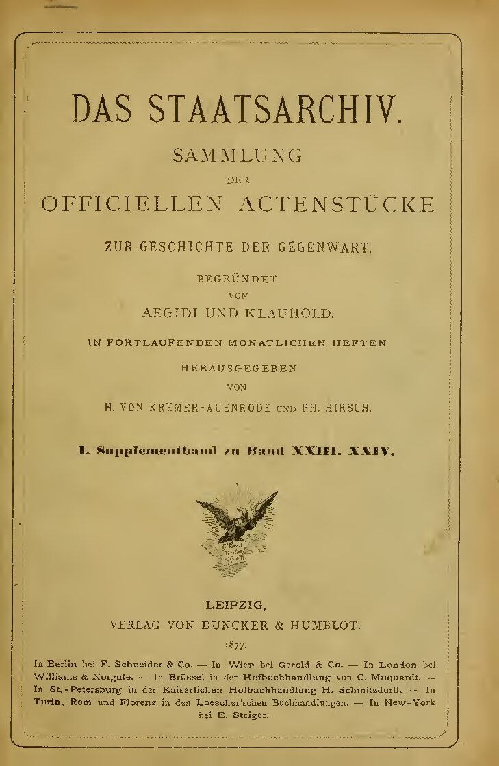 23.-24. Band - 1. Supplement 1877