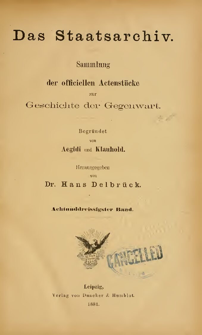38. Band - Jahrgang 1881
