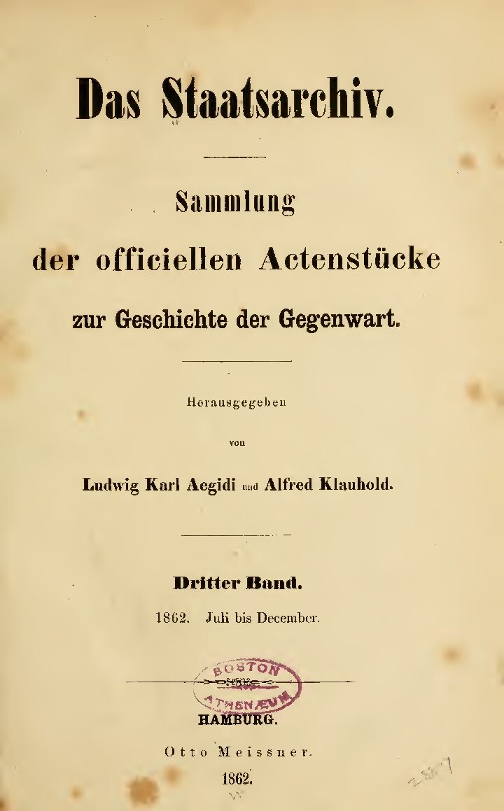 3. Band: 1862, Juli - December